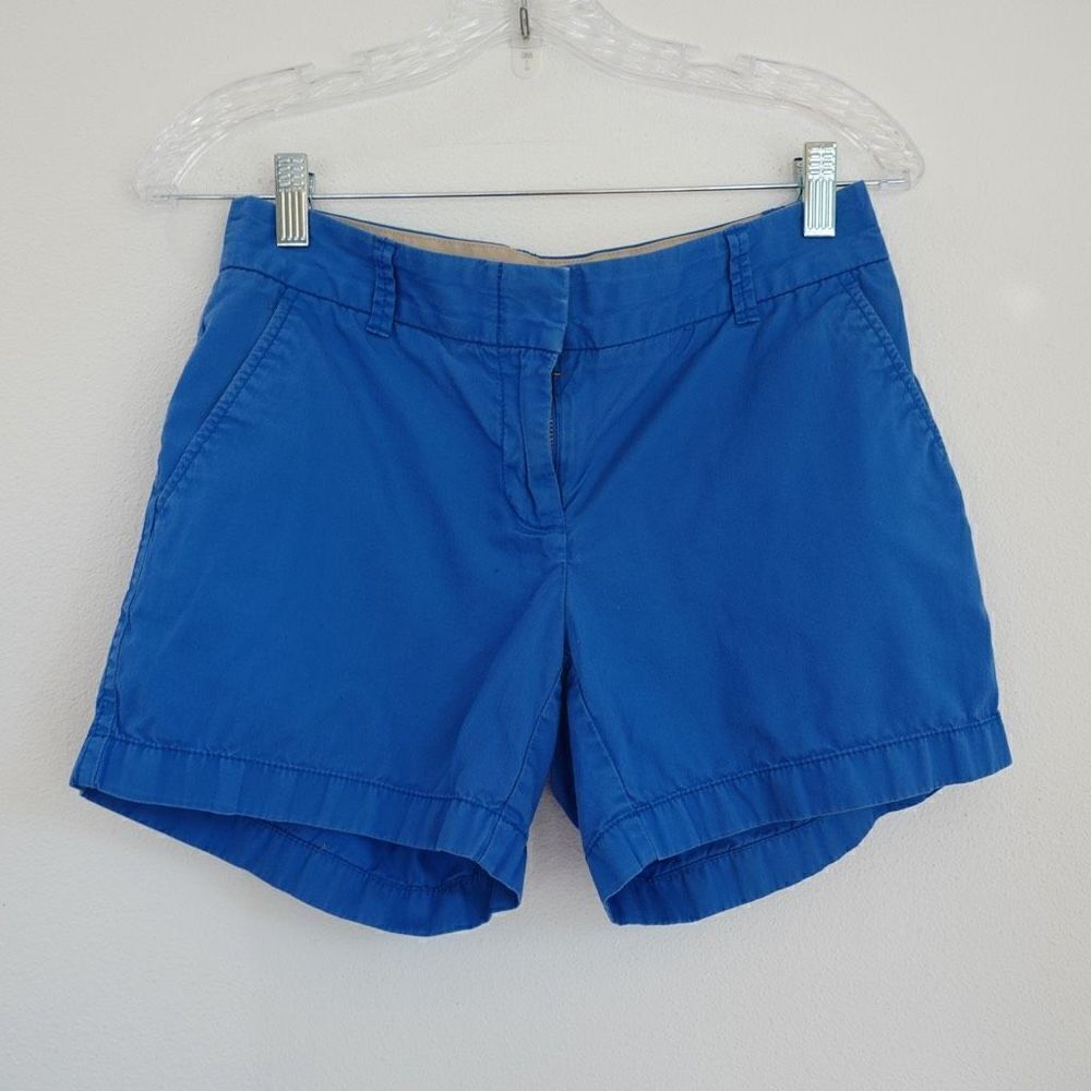 J. Crew Factory Broken In Chino Shorts Blue Size 0 100% Cotton